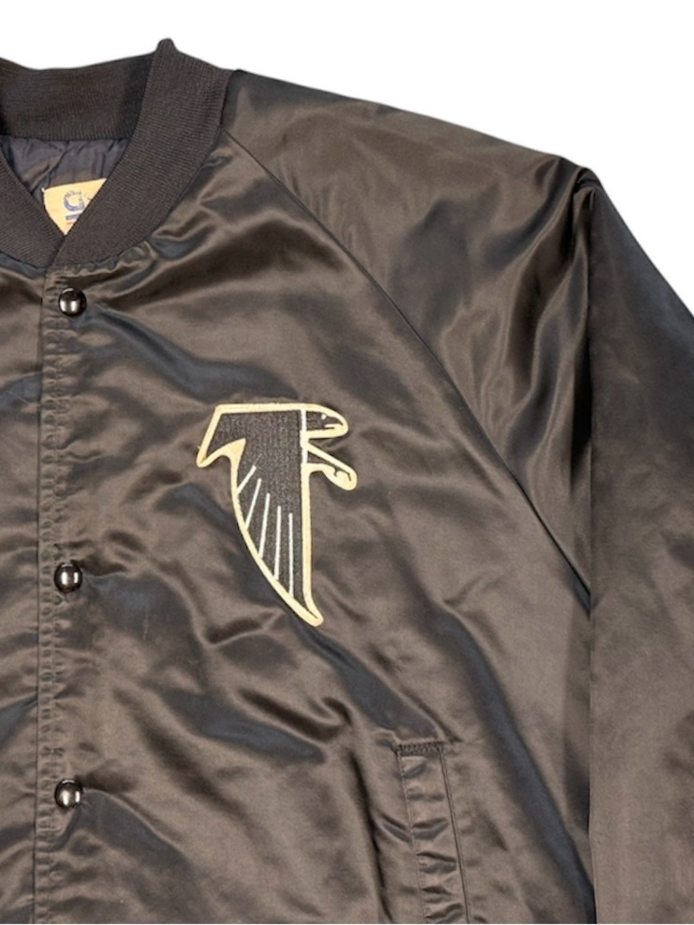 Vintage 90s Atlanta Falcons Satin Varsity Jacket - NFL Chalk Line - Large